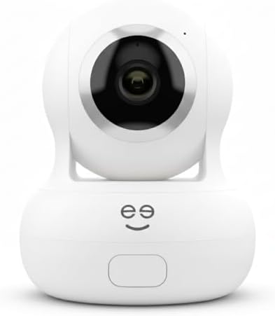 Geeni Sentinel Smart 2K Indoor Security Camera with Auto-Tracking – Dual-Band 2.4GHz & 5GHz WiFi, 2K HD Video, App & Voice Control, Motion Detection, White