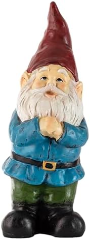 Alpine Corporation 12" Tall Classic Outdoor Garden Gnome Yard Statue Decoration