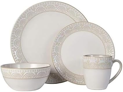 Pfaltzgraff Amelia Cream 16-Piece Dinnerware Set, Service For 4