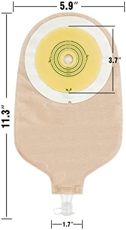 15PCS One-Piece Urostomy Bag Drainable Pouches for Ostomy | with Measure Card,Urostomy Supplies for Colostomy Ileostomy Stoma Care, Cut-to-Fit