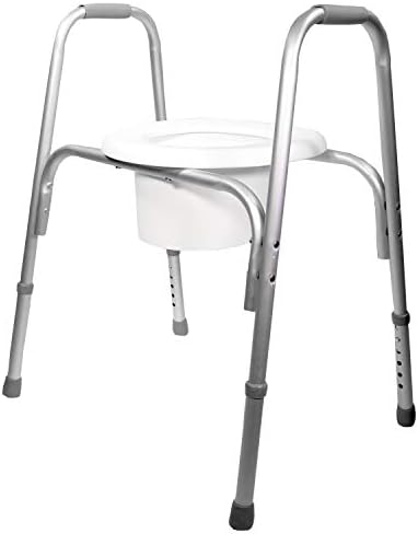 PCP Raised Toilet Seat and Safety Frame, Pre-Assembled Tool Free, Secure Adjustable Height, Made in USA, Regular