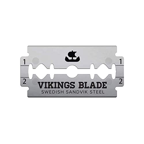VIKINGS BLADE Double Edge Safety Razor Blades, 50x Blades, Swedish Steel + Platinum Coated, Replacement Razor Blades & Refills (Mild & Gentle)
