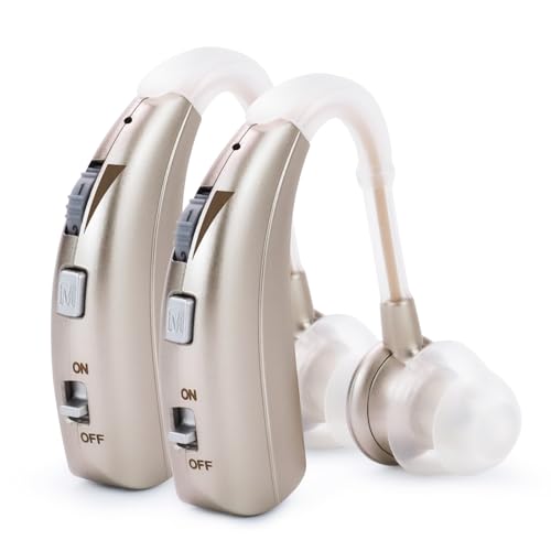 Digital Hearing Amplifiers Qty 2 (Modern Blue) 500hr Battery by Britzgo BHA-220D