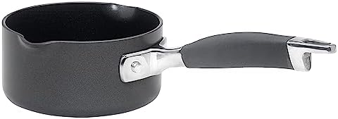 Anolon Advanced Hard Anodized Nonstick Sauce Pan/Saucepan with Straining and Lid, 2 Quart, Brown