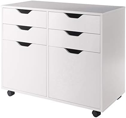 Winsome Halifax Mobile Storage Cabinet with Doors & Drawers, Stylish & Functional Home Storage Cabinet for Filing, Kitchen Organization, Moveable Furniture for Office, Dorms, Apartments