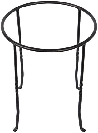 Achla Designs FB-14 Ring Wrought Iron Metal Plant birdbath Bowl Stand Flowerpot Holder, Black
