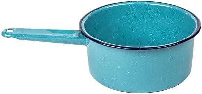Cinsa 1 Qt Granite Ware Saucepan - Enamel on Steel, Turquoise Blue | Antibacterial Non-Porous Porcelain Finish for Indoor & Outdoor Cooking - Even Heat Distribution for Consistent Results