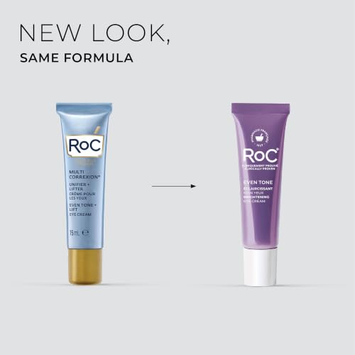 RoC Brightening 5 in 1 Eye Cream Multi Correxion Even Tone + Lift, 0.5oz | 0.5 oz Under eye cream for under eye bags & dark circles