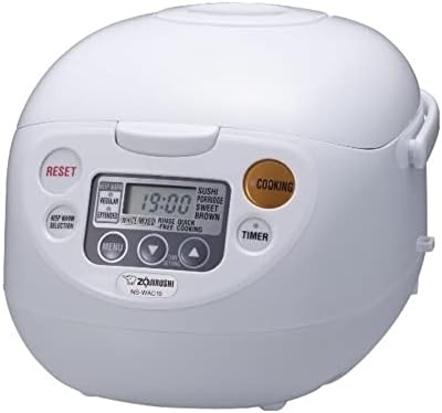 Zojirushi Micom Rice Cooker and Warmer (10-Cup/Cool White) | Fuzzy logic, LCD controls
