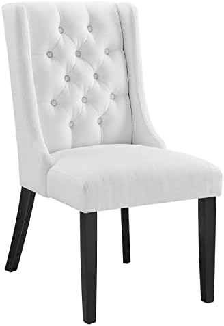 Modway Baronet Modern Tufted Upholstered Fabric Parsons Kitchen and Dining Room Chair in Beige