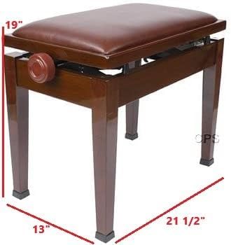 Adjustable Piano Bench Stool with Quick Adjustment in Walnut