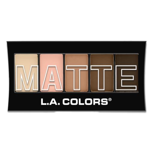 L.A. COLORS 5 Color Matte Eyeshadow, Tan Khaki CEM478