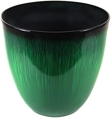 (EPR15-204) Large Egg Shaped Planter - Modern Indoor & Outdoor Decorative Flower Pot/Box (15 Inch, Blue Flower)