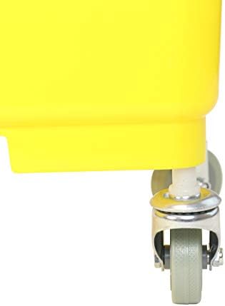 Arkwright Flat Mop Buckets On Wheels - 6 Gallons with Ergonomic Handle, Lid, Sieve and Wheels (Case of 3, Yellow)
