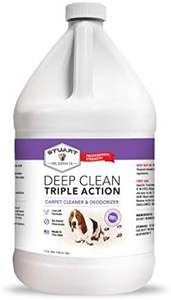 Stuart Pet Supply Co. Professional Strength Deep Clean (Gal.) 3X Carpet Cleaner Solution & Deodorizer, Concentrated Encapsulating Carpet Shampoo