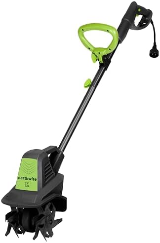 Earthwise TC70025 7.5" 2.5-Amp Corded Electric Tiller/Cultivator, Grey