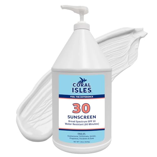 Coral Isles SPF 50 Sunscreen Pump Reef Compliant Broad Spectrum 128 Fl Oz