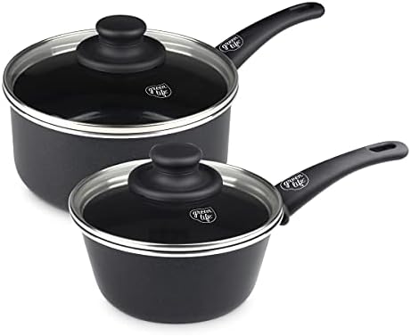 GreenLife Soft Grip 1QT and 2QT Saucepan Set, Healthy Ceramic Nonstick, Non Toxic PFAS & PFOA-Free, Dishwasher Safe, Glass Lids, Stay-Cool Handles, Easy Clean Cookware, Kitchen Essentials, Turquoise