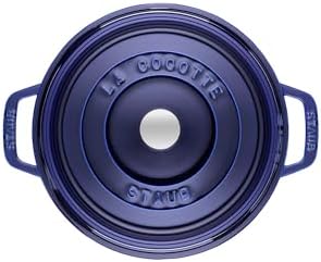Staub Cast Iron 5.5-qt Round Cocotte - Dark Blue, Made in France