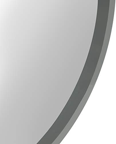 Kate and Laurel Travis Round Wood Wall Vanity Mirror, 22 Inch Diameter, Gray