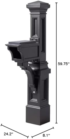 Step2 Atherton Mail Post, Mailbox Not Included, Weather Resistant, Large Outdoor Mailbox Post, Made of Durable Plastic, Easy to Install, Classic White