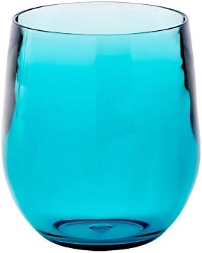 Caspari Acrylic 12oz Tumbler Glass in Cobalt - Set of 4