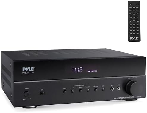 Pyle 5.2 Channel Hi-Fi Home Theater Receiver - 1000W MAX Wireless BT Surround Sound Stereo Amplifier System with 4k Ultra HD Support, MP3/USB/DAC