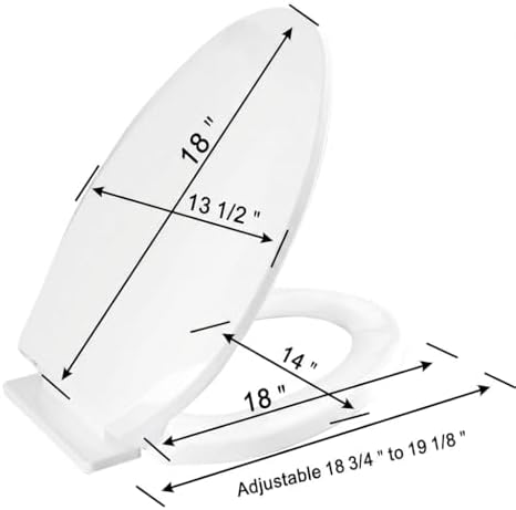 Renovators Supply Manufacturing Plastic Soft Close Toilet Seat Elongated Quiet-Close Lid, Contoured Seat, Easy to Install and Clean, Grip-Tight Bumpers with Adjustable Mounting Hardware, Black