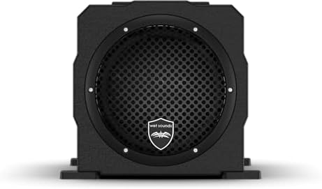 Wet Sounds | Stealth AS-8 | High Efficiency, 8" Active Marine Powered Subwoofer with Built-in 350 Watt Amp | Remote Level Control Included (Black)