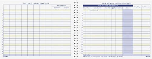 Adams Check Payment and Deposit Register, 8-1/2" x 11", 44 Pages (AFR60), White