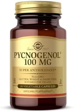 Solgar Pycnogenol 100 mg, 30 Vegetable Capsules - Antioxidant Protection | Healthy Leg & Vein Support, Non-GMO, Vegan, Gluten Free, Dairy Free
