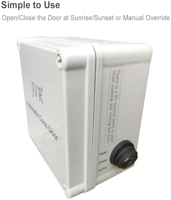 JVR Automatic Chicken Coop Door, Light Sensor Dusk to Dawn, Anti-Pinch Auto
