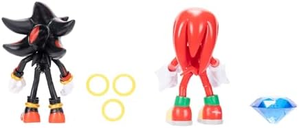 JAKKS Pacific Sonic The Hedgehog 4" Action Figure 2 Pack Knuckles & Shadow