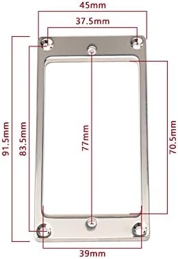 Metallic 2-Pack Humbucker Pickup Rings | Flat Mounting Frame for Electric Guitar, Chromium-plated Iron, Chrome Bridge Neck Pickup Covers Replacement Part