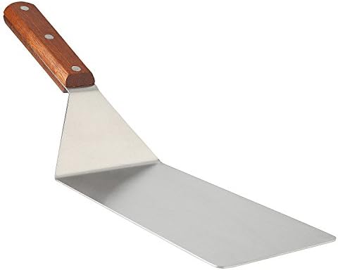Homi styles Cookie/Brownie Spatula Small Metal Spatula With Merbau Wooden Handle | Heavy Duty Stainless Steel Flipper With Beveled Edges | Small
