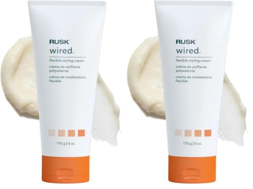 RUSK Wired Flexible Styling Cream - Frizz Control Hair Styling Products for Textured Definition & Pliable Hold - Flexible Hair Cream for All Types (6 oz)