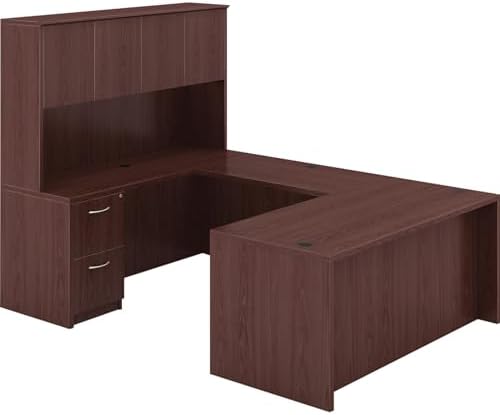 Lorell Hutch with Doors, 66 by 15 by 36-Inch, Mahogany