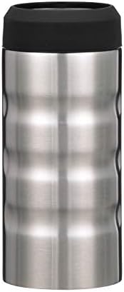 Grizzly Grip Slim Can, 12 oz Stainless Steel Can Cooler, Brushed Stainless