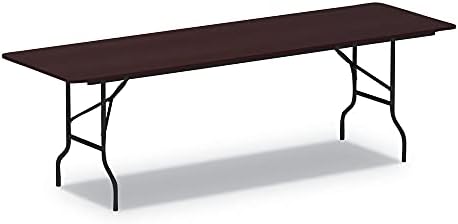 Alera Wood Folding Table, Rectangular, 95.88w x 29.88d x 29.13h, Mahogany