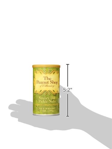 The Peanut Shop of Williamsburg Dill Pickle Flavored Peanuts, Extra Large Virginia Nuts, Gluten-Free - 9 Oz Tin