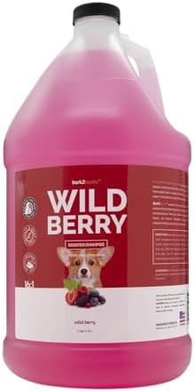 Bark2Basics Wild Berry Dog Shampoo, 1 Gallon | Unique Herbal Blend, Finest Natural Ingredients, Handcrafted, Soap-Free & Cruelty-Free