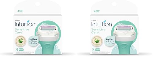 Schick Intuition Sensitive Skin Womens Razor Refills with Vitamin E & Aloe, 3 Count