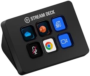 Elgato Stream Deck Mini, 6 Customizable LCD Macro Keys | Compatible with Zoom, Teams, Office, Adobe apps and more, Drag-and-drop setup