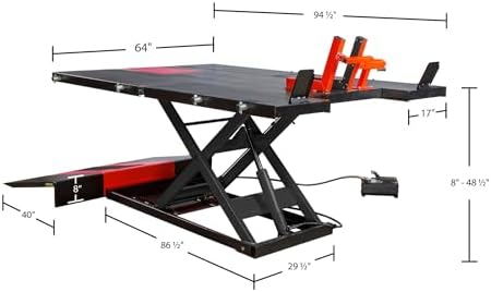 Black Widow 60" W UTV Lift Table, 2,500 lb, Air/Hydraulic, ATV Motorcycle