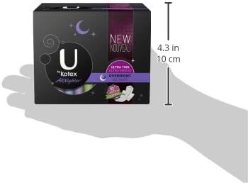 U by Kotex AllNighter Ultra Thin Overnight Pads with Wings, Fragrance-Free, 6 Packs of 14 Pads (84 Pads Total)
