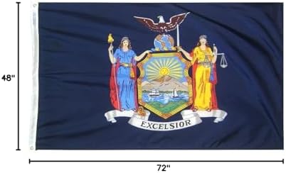 Annin Flagmakers New York State Flag USA-Made to Official State Design Specifications, 3 x 5 Feet (Model 143860) | USA-Made to Official State Design Specifications