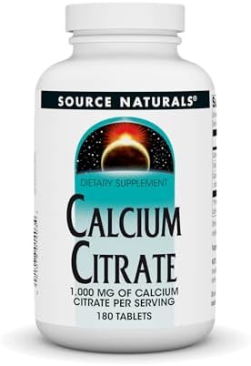 Source Naturals Calcium Citrate, 1,000 mg - 180 Tablets | 1,000 mg of calcium citrate per serving | Bone Support*