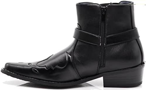 Enzo Romeo WT11 Men's Western Cowboy Motorcycle Ankle Boots