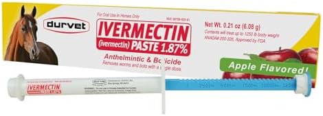 Durvet Ivermectin Paste Dewormer - 6.08g dose @ 1.87% Apple Flavor (6-Pack)