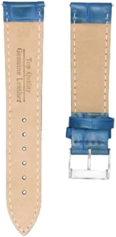 Ewatchparts 20mm Leather Watch Band Strap Compatible With Invicta Diver Russian Light Blue With White Stitching
